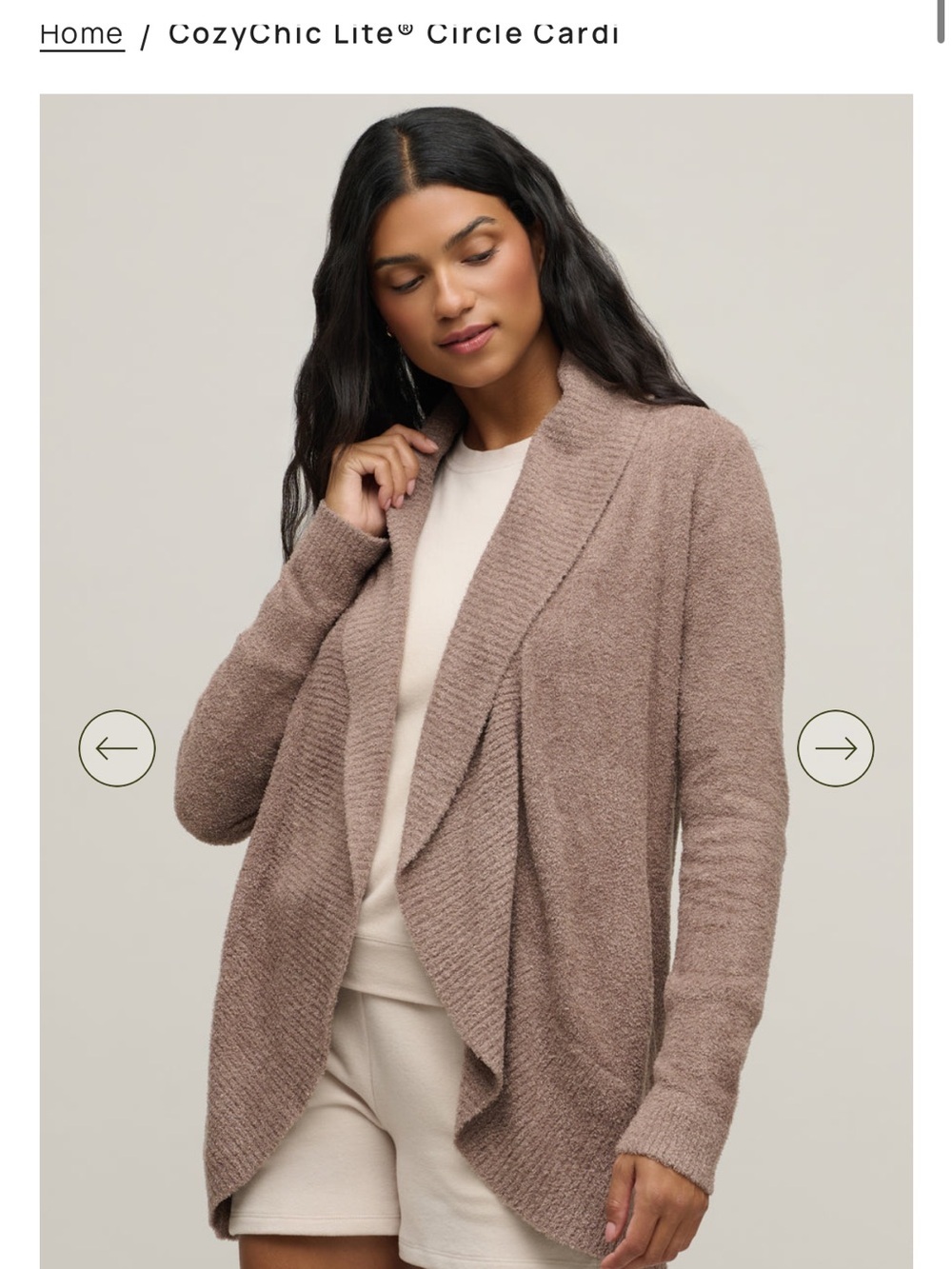 Barefoot Dreams CozyChic Lite® Open-Front Cardigan - Taupe